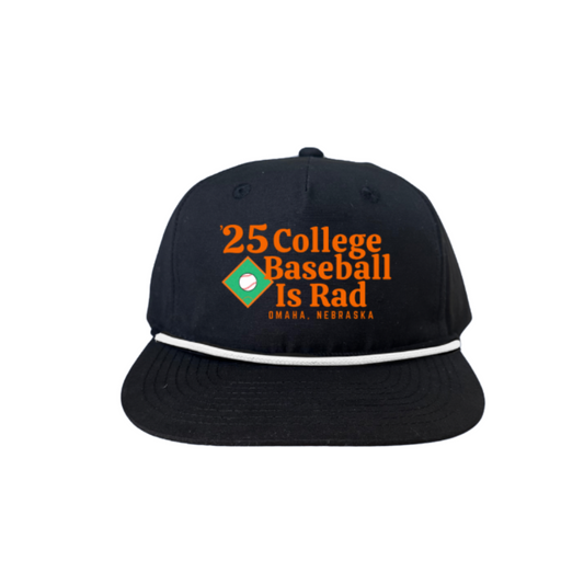 Black Rope Hat Orange Font