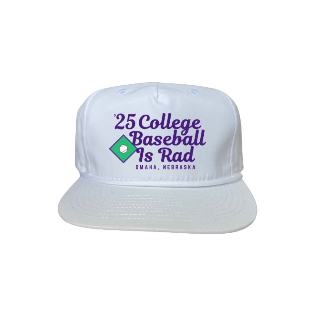 White Rope Hat Purple Font